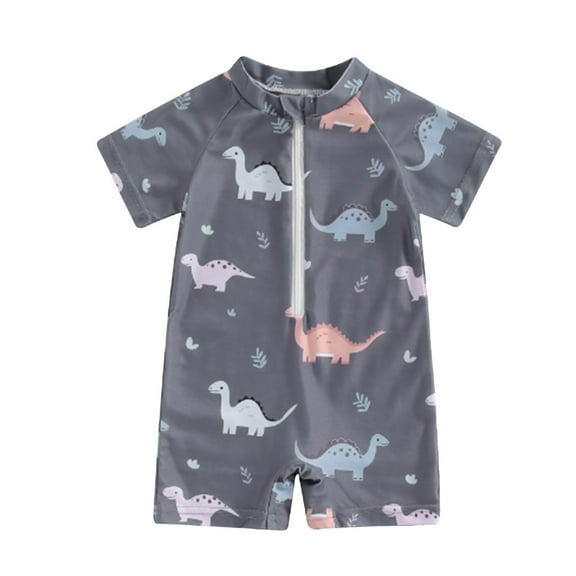 Gubotare Toddler Swimsuit Boy Sets Baby Boy Swimsuit Rash Guard Zipper One Piece Bathing Suit Toddler Swimwear Beach Sunsuit,Grey 6-12 Months