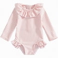 thumbnail image 1 of Gubotare Toddler Swimsuits for Girls Long Sleeve Girls Long Sleeve One Piece Swimsuit Full Coverage Beach Sunsuit Swimwear with Zipper 4T 5T (Pink,4-5 Years), 1 of 6