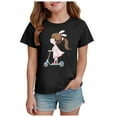 thumbnail image 1 of Gubotare Toddler T Shirts Girls' Short Sleeve T Shirts Kids' Summer Tops Crewneck Tees (Black,Size 11-12 Years), 1 of 4