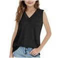 thumbnail image 1 of Gubotare Toddler Tank Tops Girls Girl's Tie Dye Print Tank Top Tie Front Sleeveless Summer T Shirt Size 14-16 (Black,15-16 Years), 1 of 6