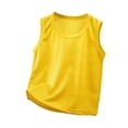 thumbnail image 1 of Gubotare Toddler Tank Tops Toddler Boy Round Neck Tank Tops Solid Color Undershirt Little Boys Casual Summer Clothing 5T 6T (Yellow,Size 5-6 Years), 1 of 3