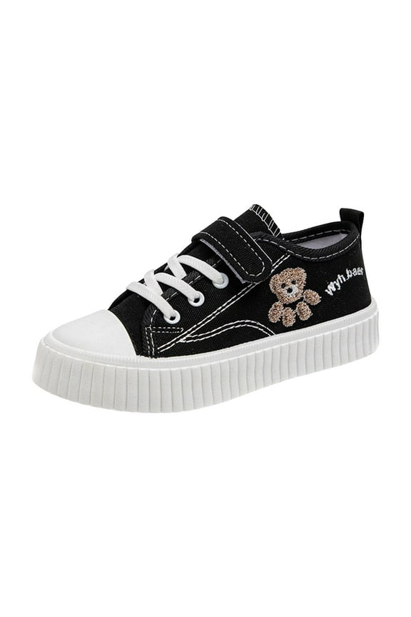 Toddler Tennis Shoes Slip On Girls Sneakers Casual Running Shoes Hook-Loop Outdoor Shoes Shoes for Girls Kids (Black,10-10.5 Years)