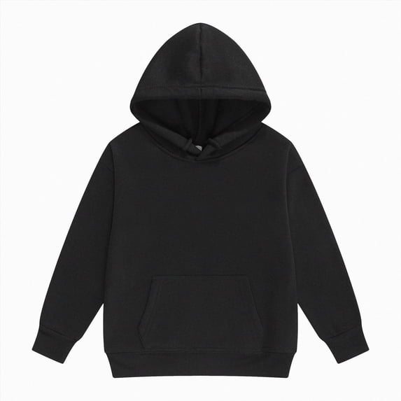 Gubotare Toddler To Youth Soft Brushed Fleece Hoodies Kids Hooded Sweatshirts With Pockets for Boys And Girls (Black, 11-12 Years)