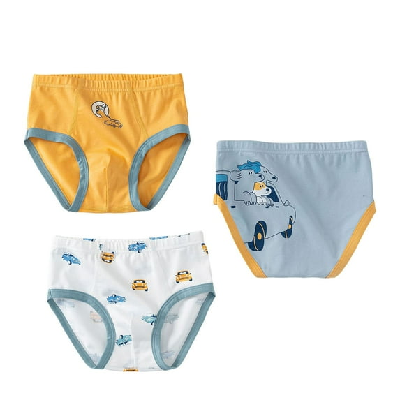 Gubotare Toddler Underwear Boys Training Little Boys Soft Briefs Baby Toddler Kids Underwear Various Cute Patterns 3 Packs 24 Months 3T 4T 5T 6T(Light Blue,7-8 Years)