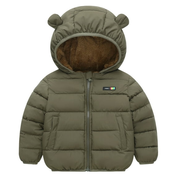 Gubotare Toddler Winter Jackets for Girls Baby Girls Boys' Winter Fleece Jackets with Hooded Toddler Cotton Dress Warm Lined Coat Outer Clothing Size 3T 4T (AG,3-4 Years)