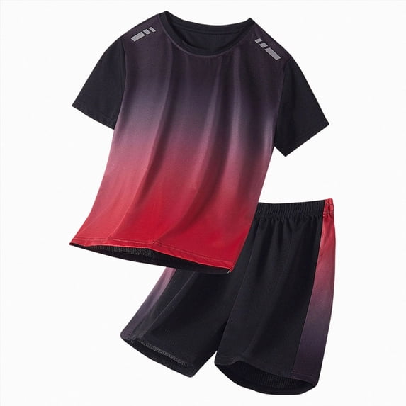 Gubotare Toddlers Boys Clothes Boys Shorts Sets 2 Piece Tee Shirt and Athletic Shorts for Kids 3T 4T (Red,3-4 Years)