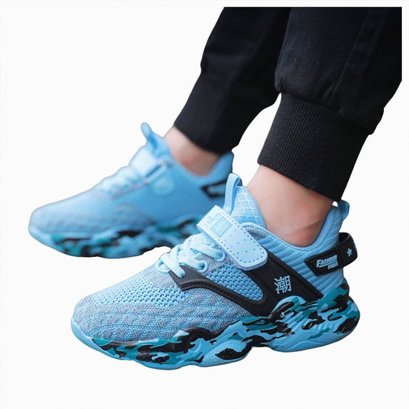Gubotare Toddlers Shoes Toddler Shoes for Boys & Girls Canvas Hook and Loops Sneakers with Sole Size 2 (Sky Blue,Big Kids 2)