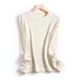 thumbnail image 1 of Gubotare Tops For Women Women's Lace Long Sleeve Crew Neck Shirts Tops Waffle Knit Loose Casual Tee Blouse,Beige XXL, 1 of 2