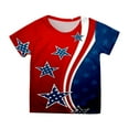 thumbnail image 1 of Gubotare Tops for Girls American Flag Shirt for Toddler Boys Girls 4th of July T-Shirt Kids Patriotic Short Sleeve USA Stripes Tees Shirts 8T 9T, Red 8-9 Years, 1 of 4