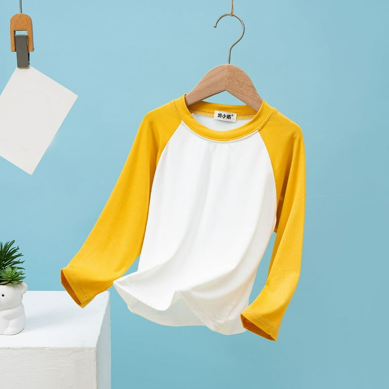 boys yellow long sleeve t shirt