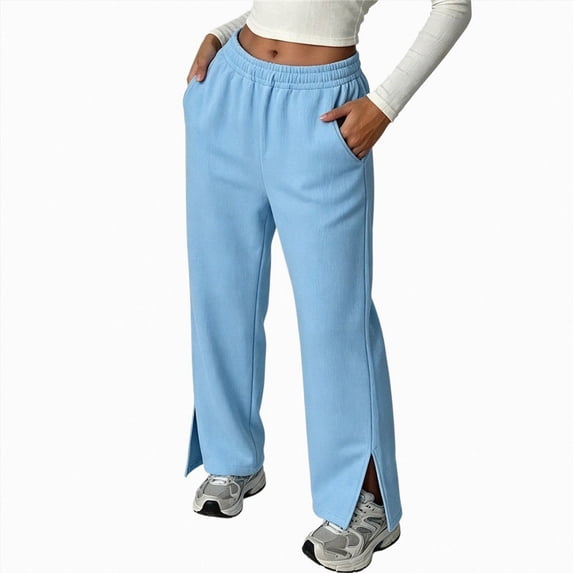 Gubotare Track Pants Women Women's Track Pants Loose Straight Leg Jogging Sweatpants Sports Athletic Running (Sky Blue,XL)