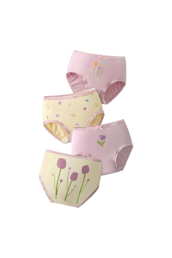 Training Panties for Toddler Girls Girls'Princess Underwear Panties Toddler Briefs 4 Pack Size 6T 7T (Purple,6-7 Years)