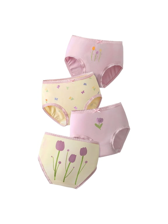 Training Panties for Toddler Girls Girls'Princess Underwear Panties Toddler Briefs 4 Pack Size 6T 7T (Purple,6-7 Years)