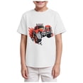 thumbnail image 1 of Gubotare Tshirt Boys Boys Dinosaur Short Sleeve Shirts Toddler Car Excavator Cotton T Shirts Summer Graphic Tee Top Clothes for Kids Sizes 11-12T (White,11-12 Years), 1 of 4