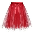 thumbnail image 1 of Gubotare Tulle Skirt for Girls Girl's Skirt Tutus Glow Tulle Dance Skirts for Party Rave Festival 2T 10T (Red,2-10 Years), 1 of 2