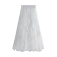 thumbnail image 1 of Gubotare Tulle Skirts for Women Midi Long Fairy Skirt Tutu A-Line Mesh Layered High Elastic Waist (White,A), 1 of 3