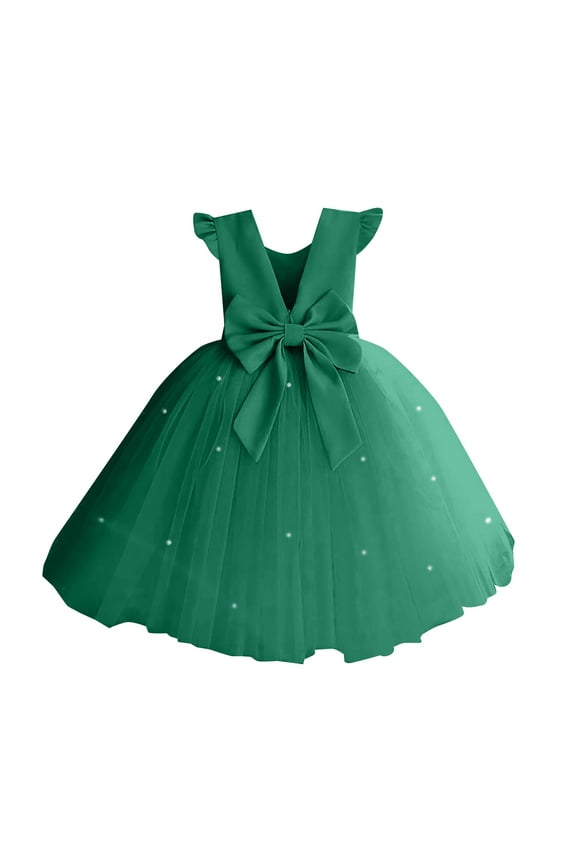 Tutu Dress for Girls Girls Tulle Dress Toddler Layered Tutu Dresses Rainbow Sequin Summer Party Birthday Wedding Cake Dress (Dark Green,Size 6-7 Years)