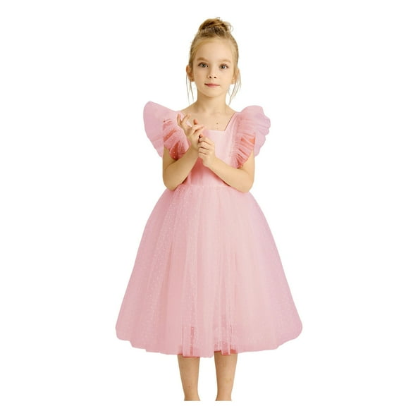Gubotare Tutu Dresses for Toddler Girls Toddler Sleeveless Formal Dress Fancy Cute Tulle Glitter Party Holiday Kids Dresses (Pink,Size 1-2 Years)