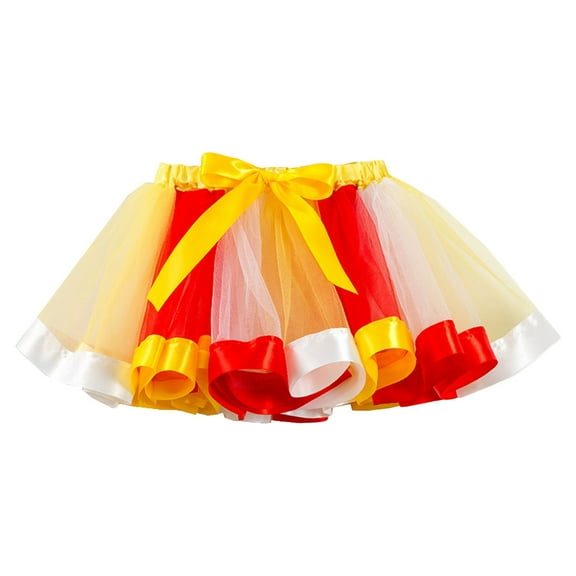 Gubotare Tutus for Girls Baby Tutu Skirt Girls Elastic Ballet Dance Skirts Layers Tulle Tutu for Toddler Kid Children,Yellow 12-15 Yesrs