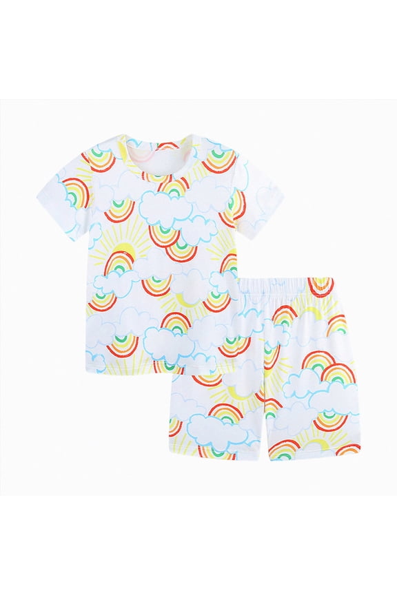 Tween Pajamas Kids Girls Pajamas Set Silk Satin Print Short Sleeve Button-Down Shirts Shorts Summer Clothes for Girls Clothes Size 8-9 (Beige,8-9 Years)
