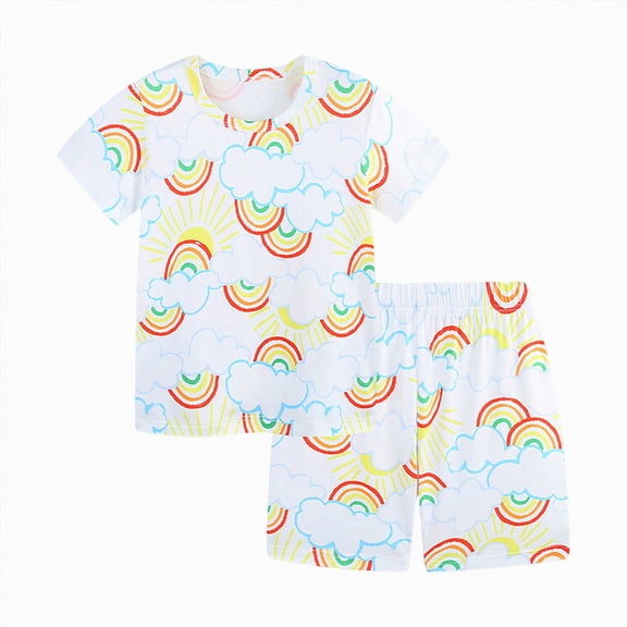 Gubotare Tween Pajamas Kids Girls Pajamas Set Silk Satin Print Short Sleeve Button-Down Shirts Shorts Summer Clothes for Girls Clothes Size 8-9 (Beige,8-9 Years)