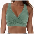 thumbnail image 1 of Gubotare Twist Knot Bikini Top for Women V Neck Push Up Padded Swimsuit Adjustable Straps Bathing Suit Swim Tops Only (Light Green,XXL), 1 of 9