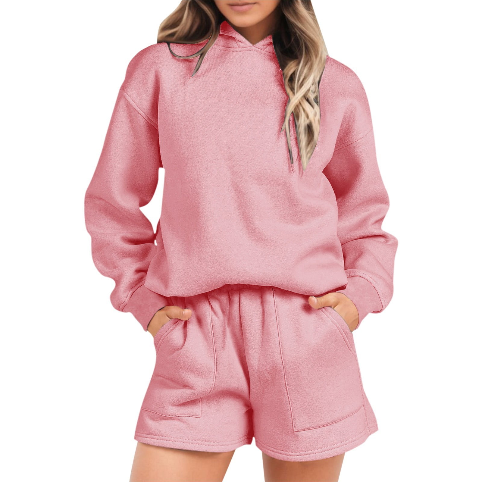 Casual Short Sets For Women.Gubotare Two Piece Sets for Women 2024 Fall Outfits Sweatsuit Pockets ...