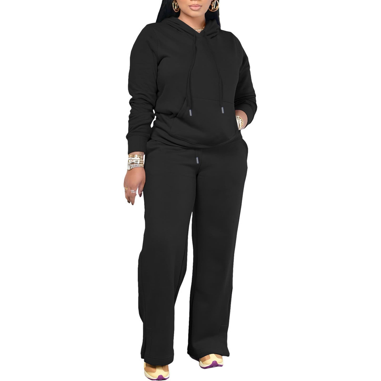 Black two piece jogger set hotsell