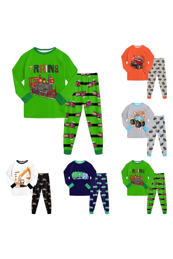 UPS Truck Kids & Toddler Pajamas Boys Girls 2 Piece Pjs Set 100% Cotton Sleepwear (2-14 Years) White,Size 2-3 Years