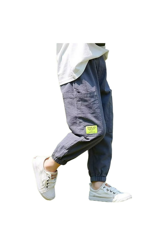 Uniform Pants for Boys Boys Cargo Joggers Pants Outdoor Youth Quick Dry Hiking Pants Lightweight Athletic Pants 3T 4T 5T 6T 7T 8T 9T 10T (Blue,3-4 Years)