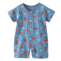 Gubotare Unisex Baby Clothes Baby Boy Girl Outfit Short Sleeve Jumpsuit Rompers Romper Clothes Size 12-18 Months (Sky Blue,12-18 Months)