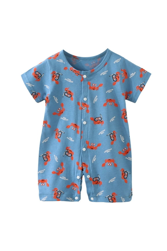 Unisex Baby Clothes Baby Boy Girl Outfit Short Sleeve Jumpsuit Rompers Romper Clothes Size 12-18 Months (Sky Blue,12-18 Months)