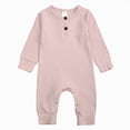 thumbnail image 1 of Gubotare Unisex Newborn Baby Romper Ribbed Onesie Infant Long/Short Sleeve Jumpsuit (Pink, 4-8 Months), 1 of 8