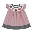 thumbnail image 1 of Gubotare Usa Flag Dress Baby Girls Flutter Sleeve Princess Cartoon Printed Dress Toddlers Spring Summer Printed Dress ( Red,Size 18-24 Months), 1 of 6