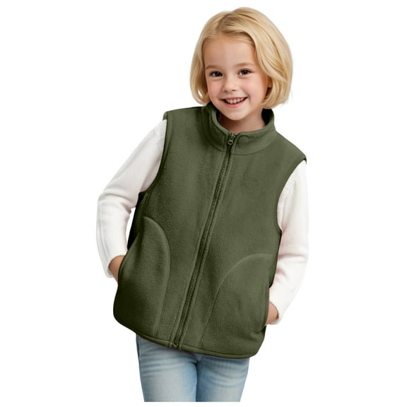Gubotare Vest Kids Toddler Baby Boys Girls Fleece Vest Fuzzy Sleeveless Waistcoat Fall Winter Jacket Padded Coat 1T 2T (AG,1-2 Years)