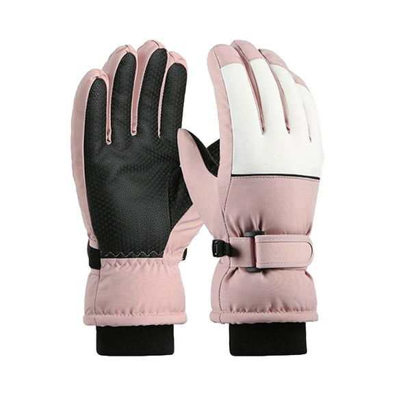 Gubotare Waterproof Gloves Kids Kids Winter Gloves Warm Touchscreen Windproof Water Resistant Soft Lining Cycling Skiing Gloves for Boys Girls (Pink,One Size)