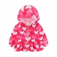 thumbnail image 1 of Gubotare Waterproof Raincoat for Girls Kids Jacket Waterproof Windproof Cute Graphic Windbreaker Zip Up Long Sleeve Lightweight Coat Size 6-7 (Hot Pink,6-7 Years), 1 of 2