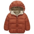 thumbnail image 1 of Gubotare Waterproof Warm Jacket Kids Baby Boys Girls Winter Coats Hoods Light Puffer Down Jacket Outwear Size 3T 4T (Brown,3-4 Years), 1 of 8