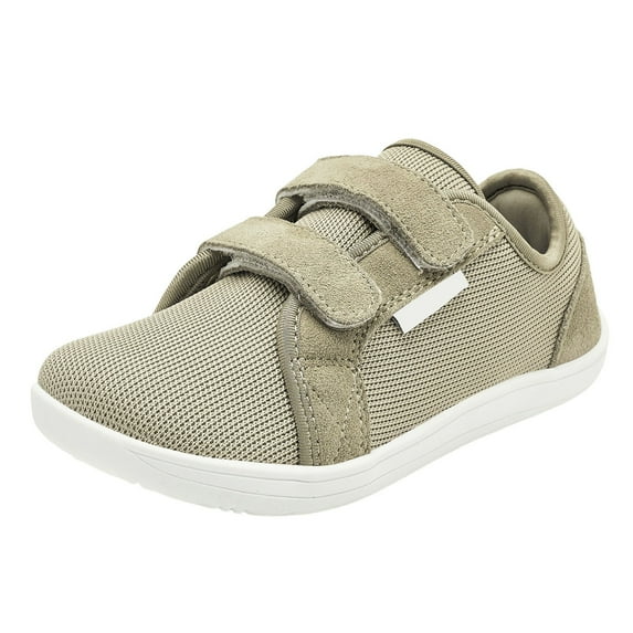 Gubotare Wide Toe Box Kids/Toddler Barefoot Shoes Zero Drop Sole Sneakers Footwear Little/Big Kids(Khaki,Big Kids 1.5)