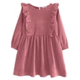 thumbnail image 1 of Gubotare Winter Dresses for Girls Girls French Dresses for Toddler to Big Kid 5T 6T (Pink,5-6 Years), 1 of 8