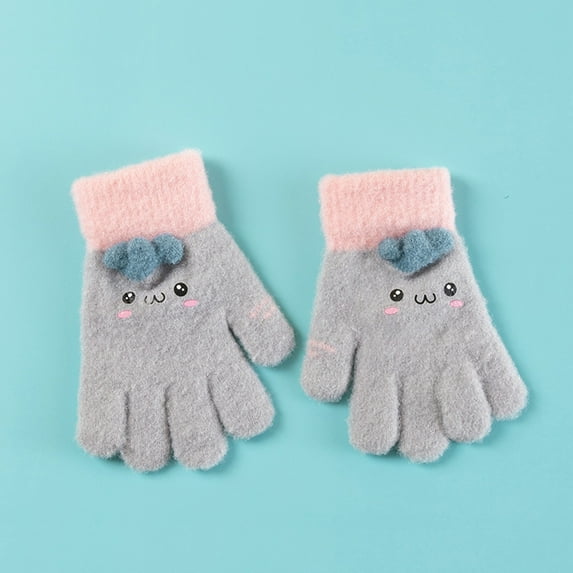 Gubotare Winter Gloves for Kids Kids Gloves Knit Gloves for Kids Winter Gloves for Little Boys Girls Stretchy Warm Magic Gloves (Grey,One Size)