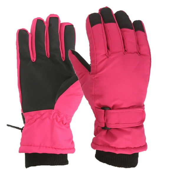 Gubotare Winter Gloves for Toddler Kids Kids Stretch Gloves Children Snowboard Gloves for Boys Girls (Red,One Size)