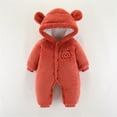 thumbnail image 1 of Gubotare Winter Jumpsuit For Baby Boy Baby Boy Girl Romper Solid Short/Long Sleeve Jumpsuit Creeper Unisex Outfit,Red 9-12 Months, 1 of 2