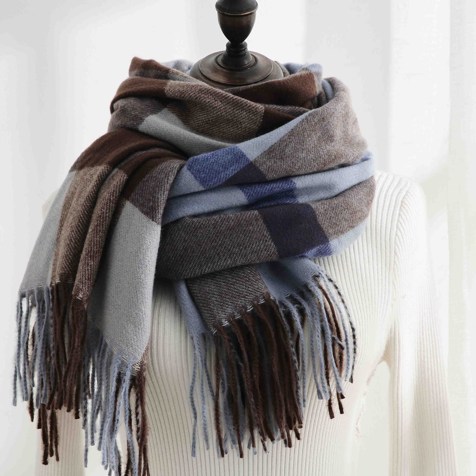 Knit Scarf Trends Trendy Scarves 2020 Wool Scarf Thickening Winter Autumn Warm Solid Scarves Muffler For
