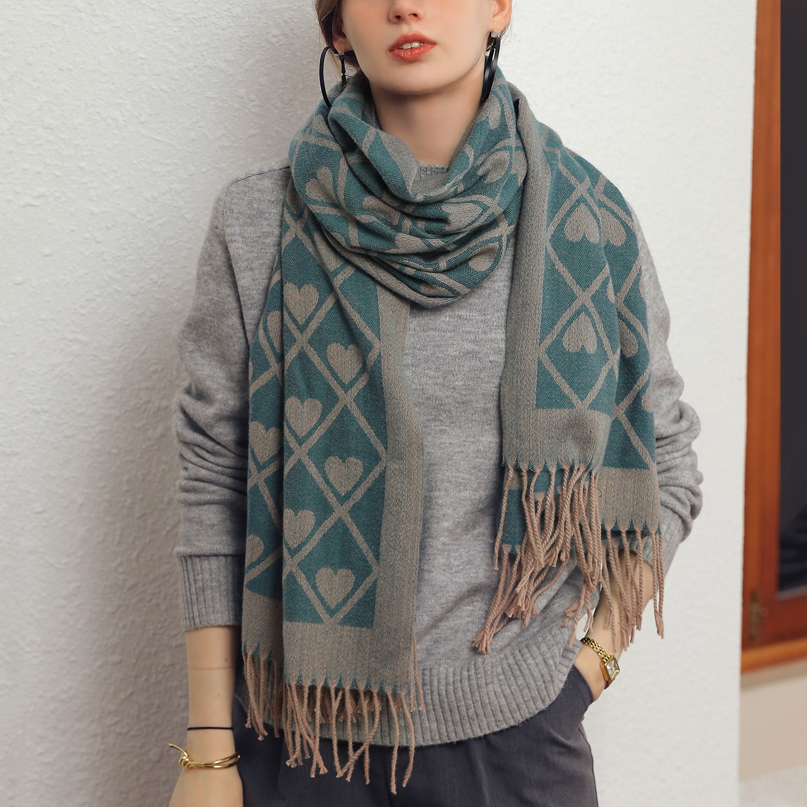 Gubotare Winter Scarf for Women Women's Fall Winter Scarf Classic ...