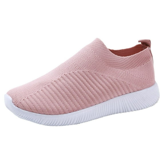 Gubotare Women'S Fashion Sneakers The Madrid Eco-Knit Slip-On Sneakers, Casual Trendy Shoes for Women and Men,Pink 9.5