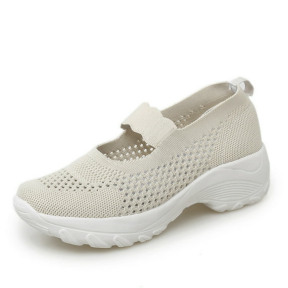 Gubotare Women'S Fashion Sneakers Women Running Shoes - Cushion Shoes for Womens Mesh Sneakers Fashion Tennis Breathable Walking Gym Work Shoes,Beige 10