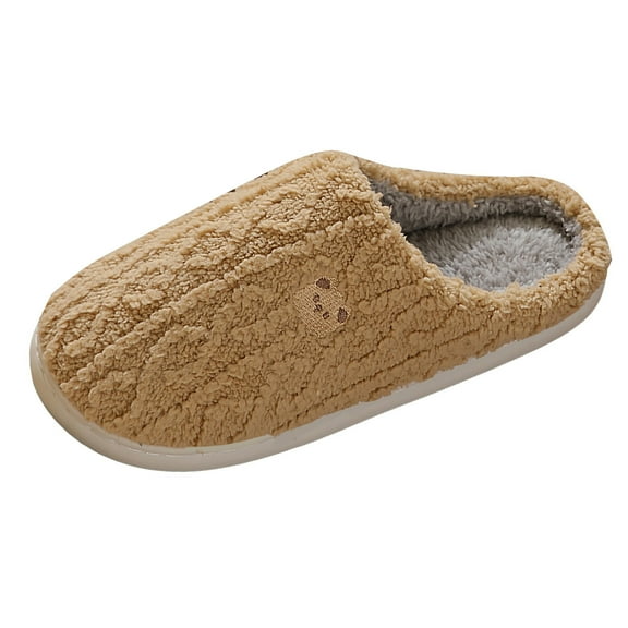 Gubotare Women Slippers Cartoon Cow Slippers for Men Women Soft Warm Slip-on Fuzzy Slippers House Bedroom Shoes for Adult Size 6.5 (Coffee,6.5)