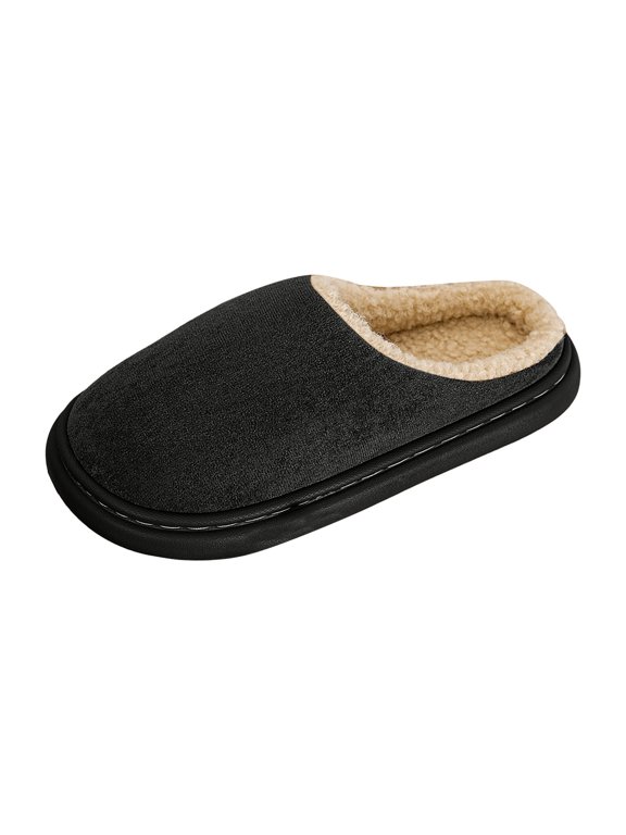 Women Slippers Women's House Slippers Memory Foam Waffle Upper Home Comfortable Warm Winter Cozy Soft Lightweight Indoor Best House Shoes Size 8 (Black,8)