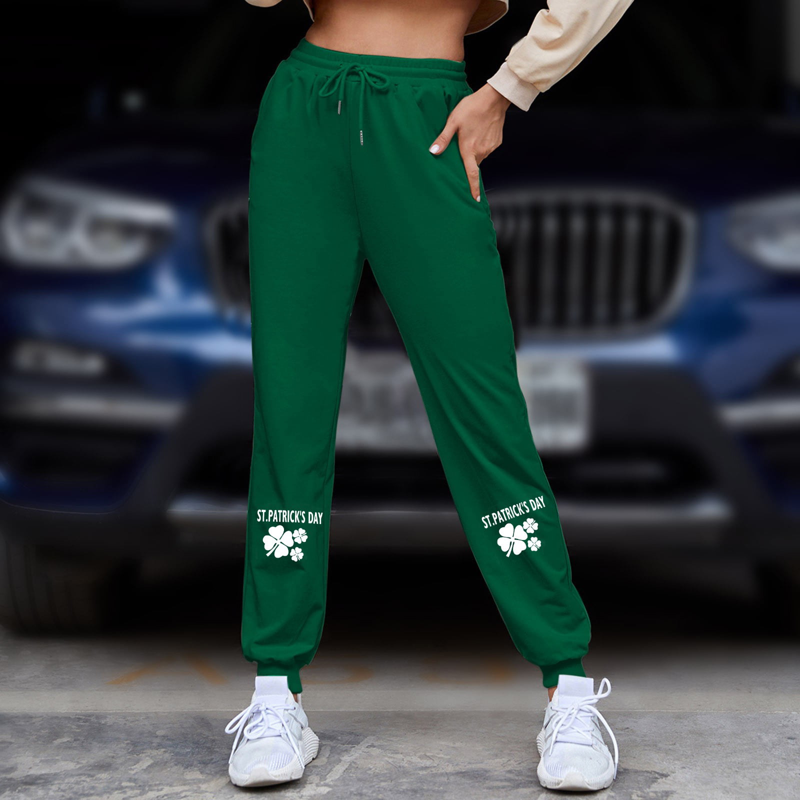 Gubotare Women Sweatpants Women's Lightweight Joggers Pants with Pockets  Workout Running Yoga Pants,Green XXL